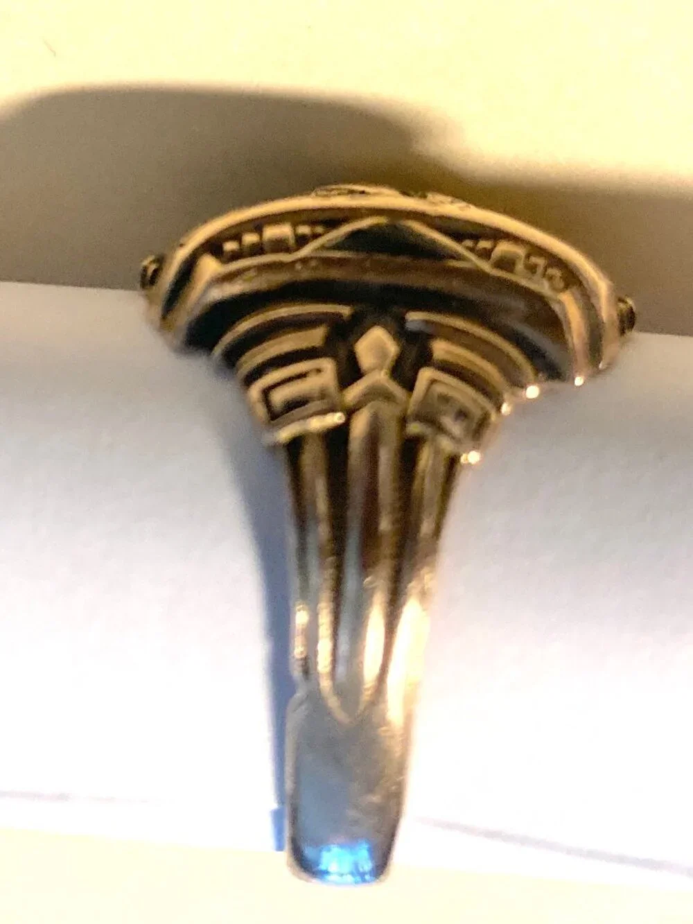 Vintage 10K Gold Modernist Brutalist Statement Ring Abstract Maker's Mark 9.5 7g - Picture 3 of 9